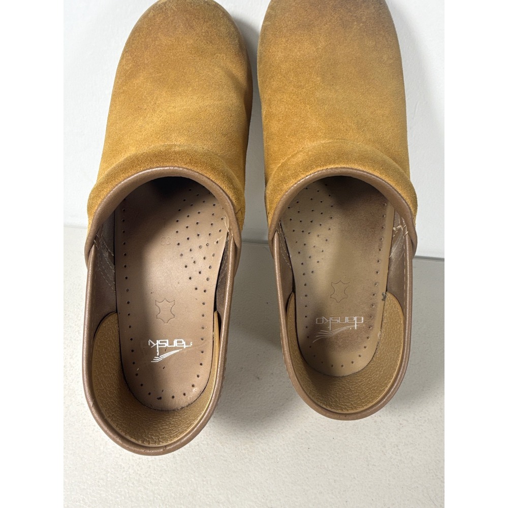Dansko Professional Clogs Honey Tan Suede Leather Comfort Shoes Women 39 or 8.5 - Picture 9 of 10